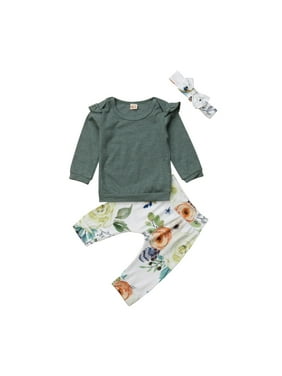 3pcs Toddler Kids baby girls tracksuit set jacket Tee pants outfits beauty
